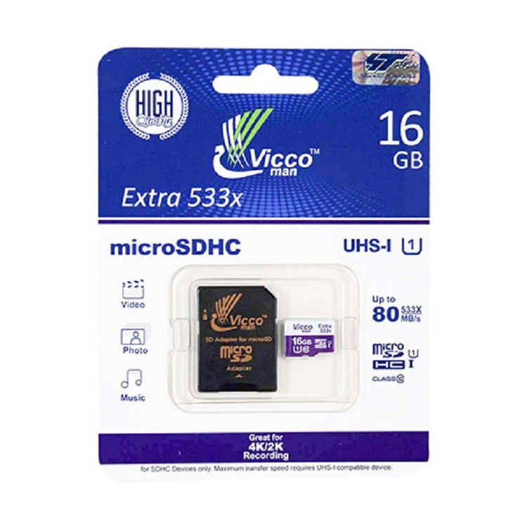 کارت حافظه microSDHC ویکو من مدل Extra 533x ظرفیت 16 گیگابایت