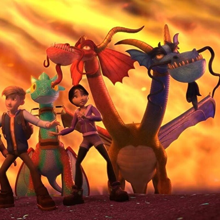 کارتون سریال Dragons The Nine Realms دی وی دی خانگی رایتی با کاور سیاه سفید