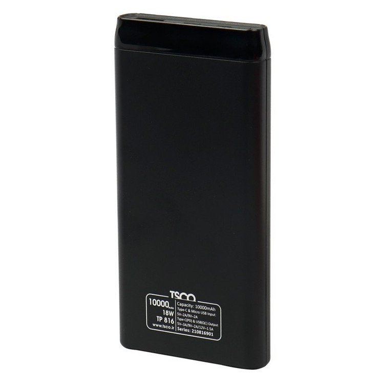 پاور بانک فست شارژ 10000 تسکو TSCO TP 816 QC3 PD 18W