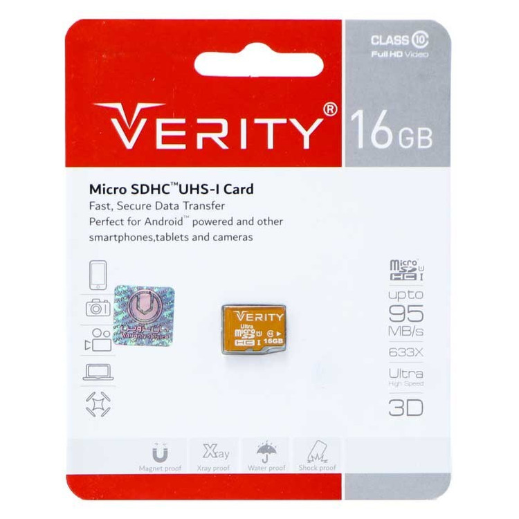 رم میکرو 16 گیگ وریتی Verity U106 U1 95MB s بدون خشاب