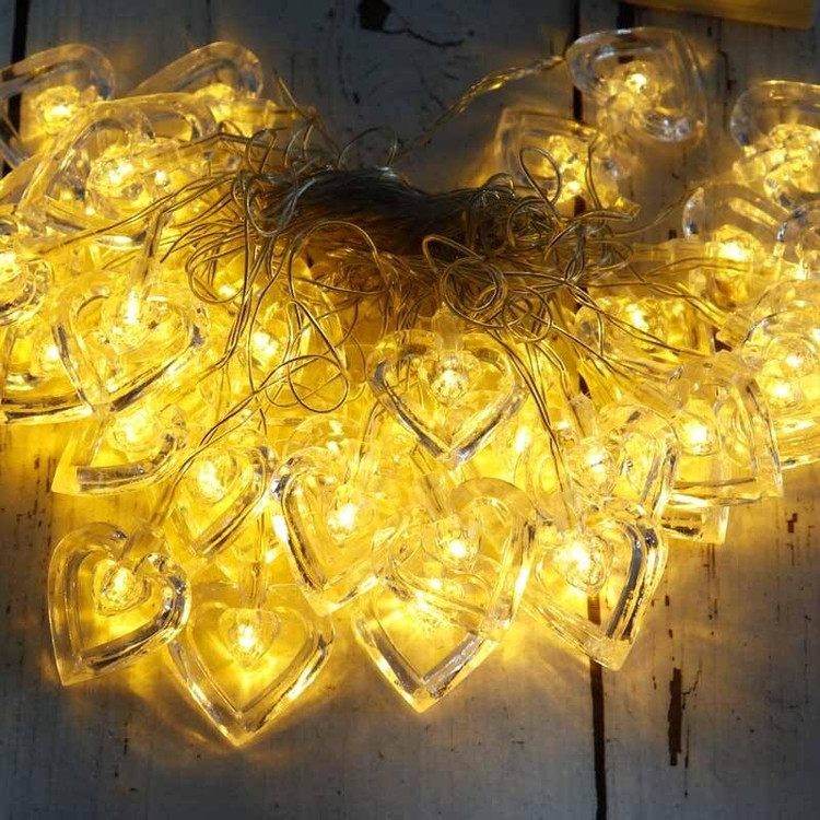 ریسه طرح قلب شیشه ای آفتابی 5 5 متر